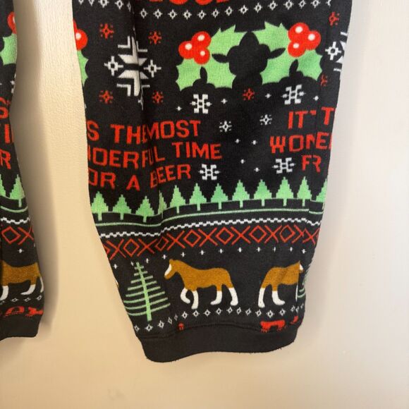 Budweiser men's size XL one piece clydesdales beer holiday Christmas pajamas pjs - Picture 10 of 12